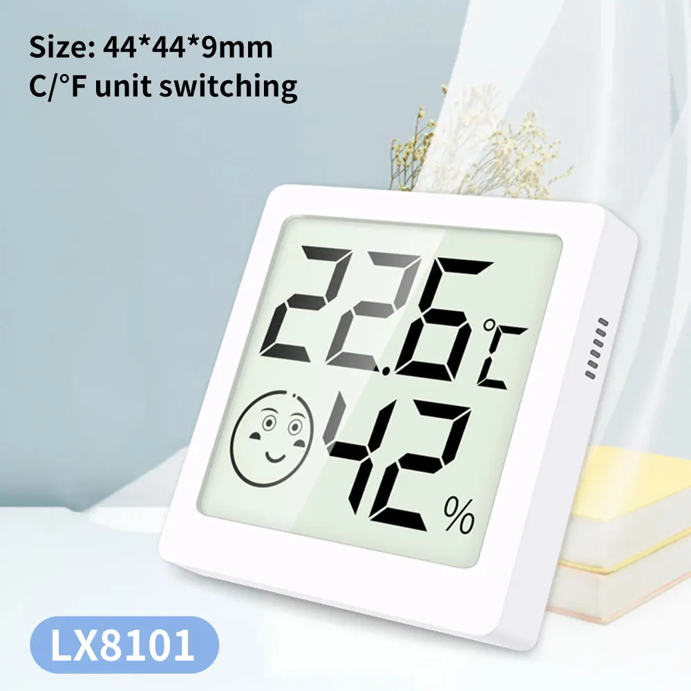 Magnetic Digital Thermometer Hygrometer ℃/℉ Switching Humanized Temperature Humidity Meter with Replacement Battery