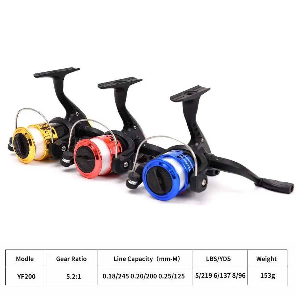 Portable Drag Fish Wheels Ultralight Fishing Reel Gear Ratio 5.2:1 Spinning Reel With 60m Fishing Line Angling Supplies