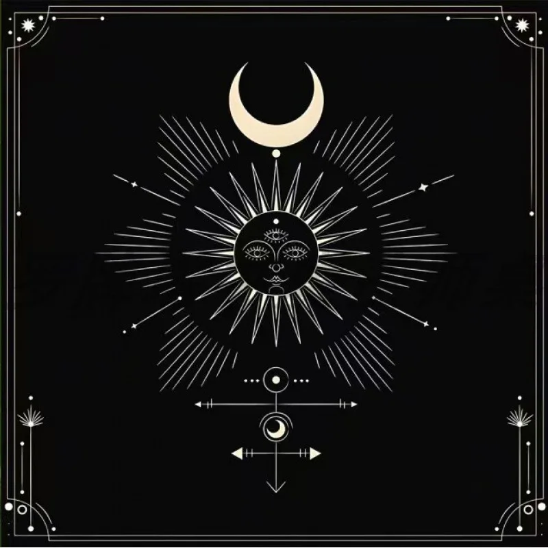 VIKAMA Wiccan Wheel of the Year Tarot Altar Cloth Goddess Witchcraft Divination Mat for Tarot Reading Spiritual Ritual Decor