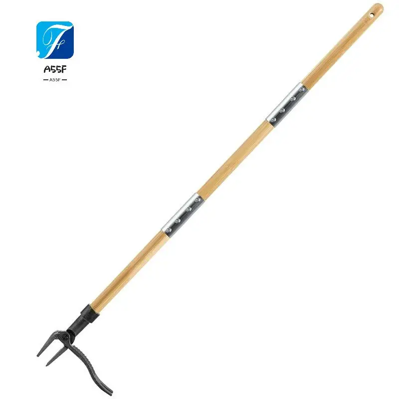 A55F-Weed Puller, Stand Up Weed Puller Tool With Long Handle &4-Claw Steel Head, 3-Sectioal Pole Design, Garden Weeding Tool
