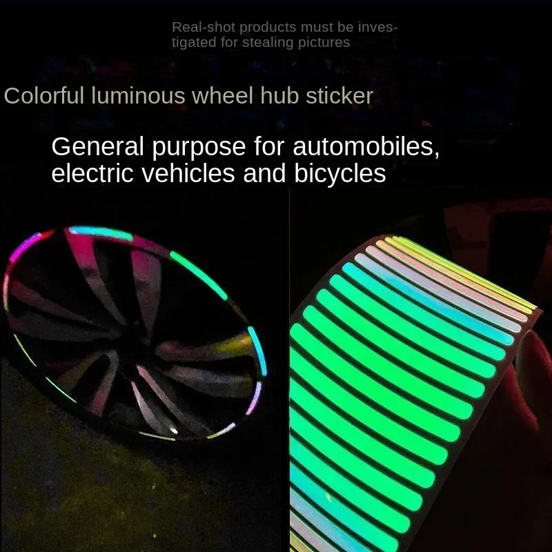 Car Wheel Hub Reflective Stripes Door Safety Opening Warning Sticker Auto Rear Warning Reflective Tape Car Accessories Gadget