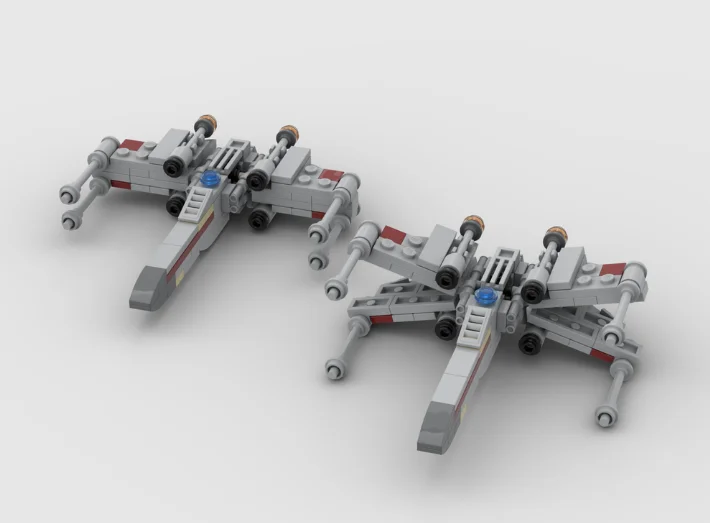 Juguete de cumpleaños para niños, modelo de estructura de montaje DIY de bloque de construcción de partículas pequeñas interestelar, MOC t65x Wing Fighter