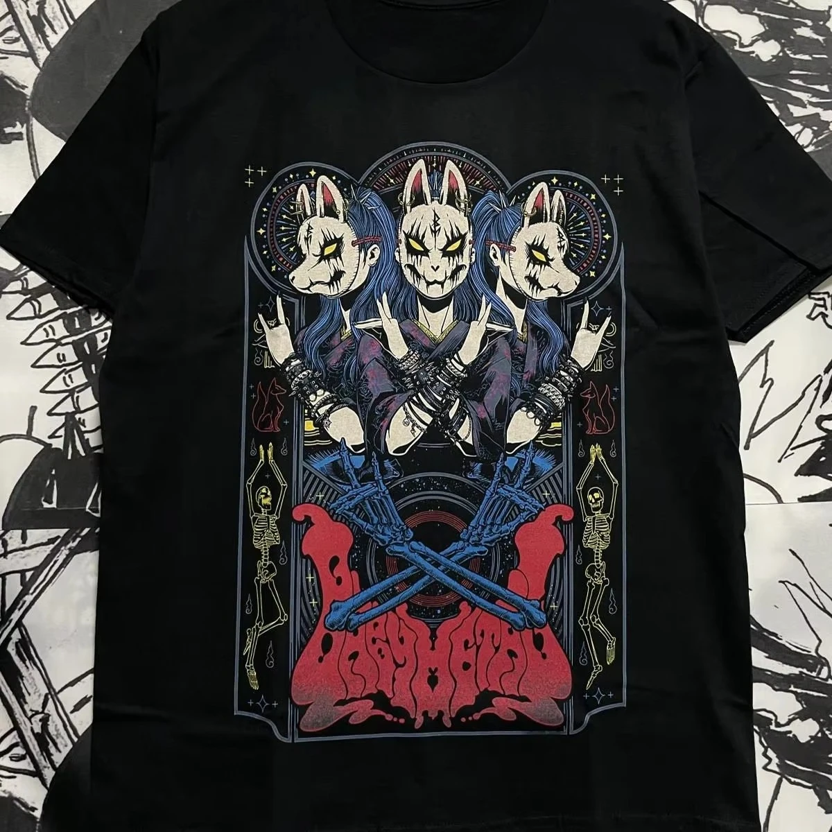 

25 New Summer Japanese-style Baby Metal Hip-hop Printed Pure Cotton Men's and Women's High-quality Short-sleeved Street T-shirts