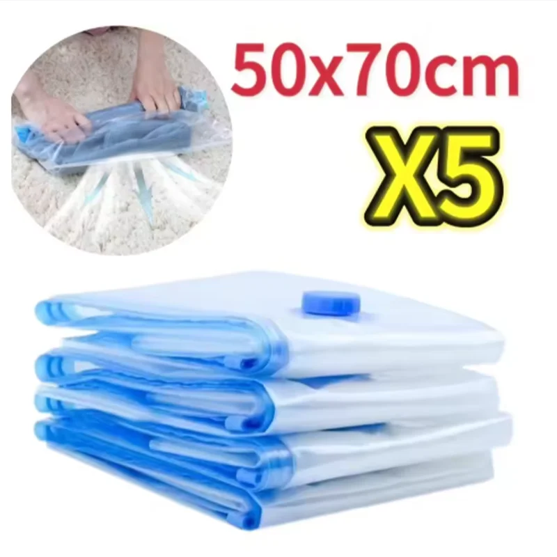 Bolsas de Almacenamiento al Vacío con Válvula, Plegables, Comprimidas, Ahorro de Espacio, Tamaño Grande, para Ropa, Mantas, Organizador de Almacenamiento para el Hogar