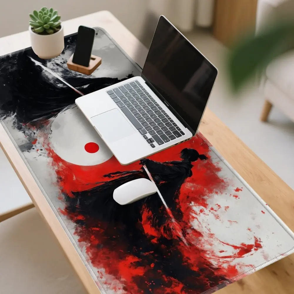 

Коврик для мыши Yin Yang Warriors Samurai Design, настольный коврик, нескользящий офисный коврик с прошитыми краями, игровой коврик, коврики для мыши с компьютерной клавиатурой