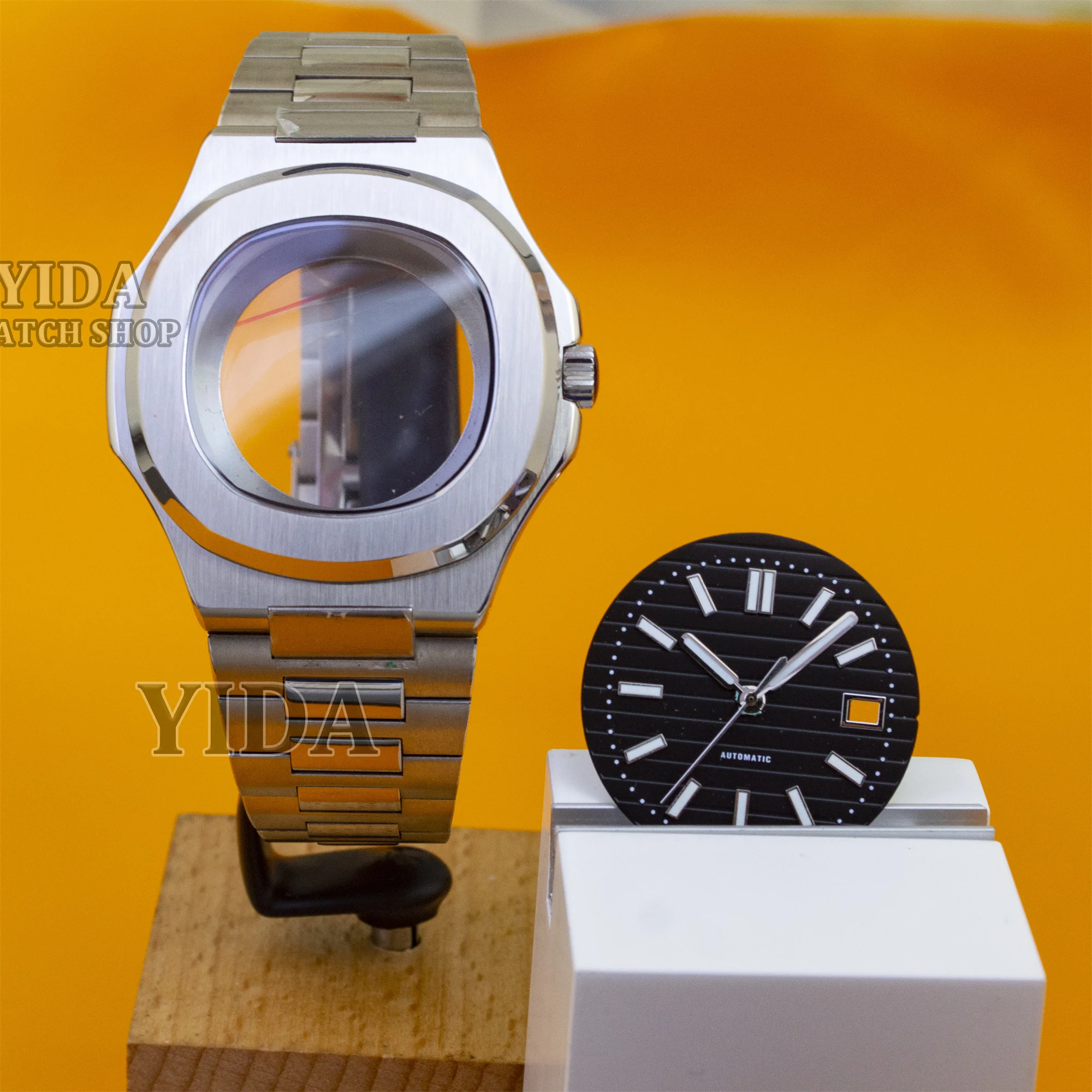 

NH35 Case Stainless Steel 41MM Case Strap Green Luminous 30.5mm Dial Hands For NH35 Automatic Movement Nautilus Mod Accessories