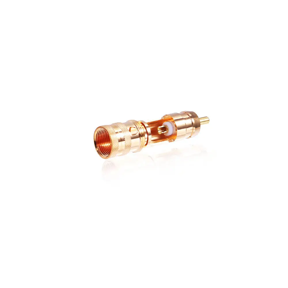 CMC USA 1016-W-U Pure Copper Gold-Plated Lotus RCA Signal Line Plug 10mm Diameter High-Quality Audio Connection
