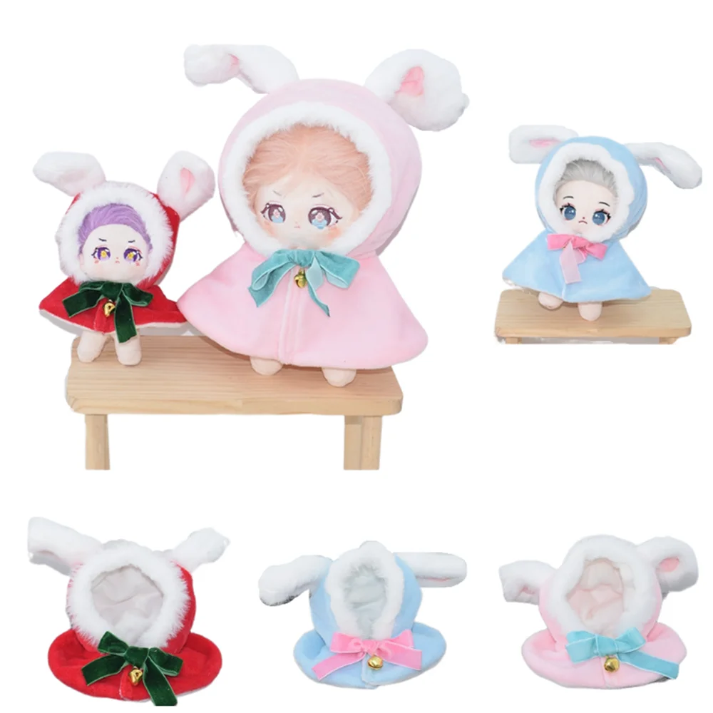 New Arrival 10/20cm idol Doll's Clothes & Accessoires Handmade Cute Rabbit Hooded Cloak for 15cm 20cm Dolls KPOP Fans Collection