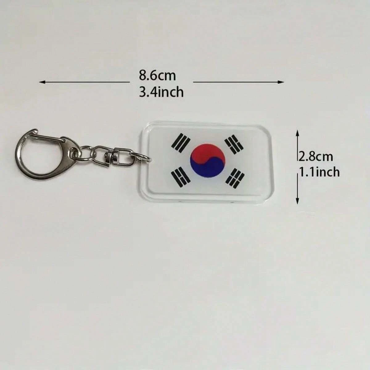 Acryl-Schlüsselanhänger mit südkoreanischer Flagge. Perfekt für Schlüssel, Taschen und Autozubehör. Niedlich, Gothic Y2K-Stil. Ideales kleines Geschenk. – Detail 2