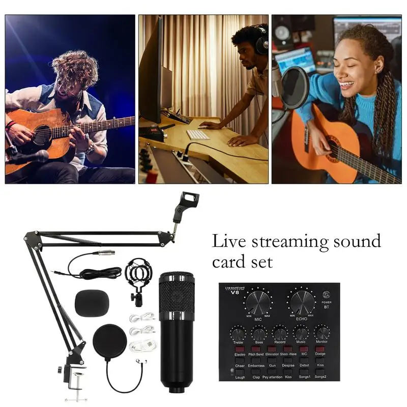مجموعة ميكروفون التسجيل التوصيل والتشغيل مجموعة ميكروفون التسجيل سهل الاستخدام مجموعة البث المباشر تسجيل لوازم الاستوديو ل
