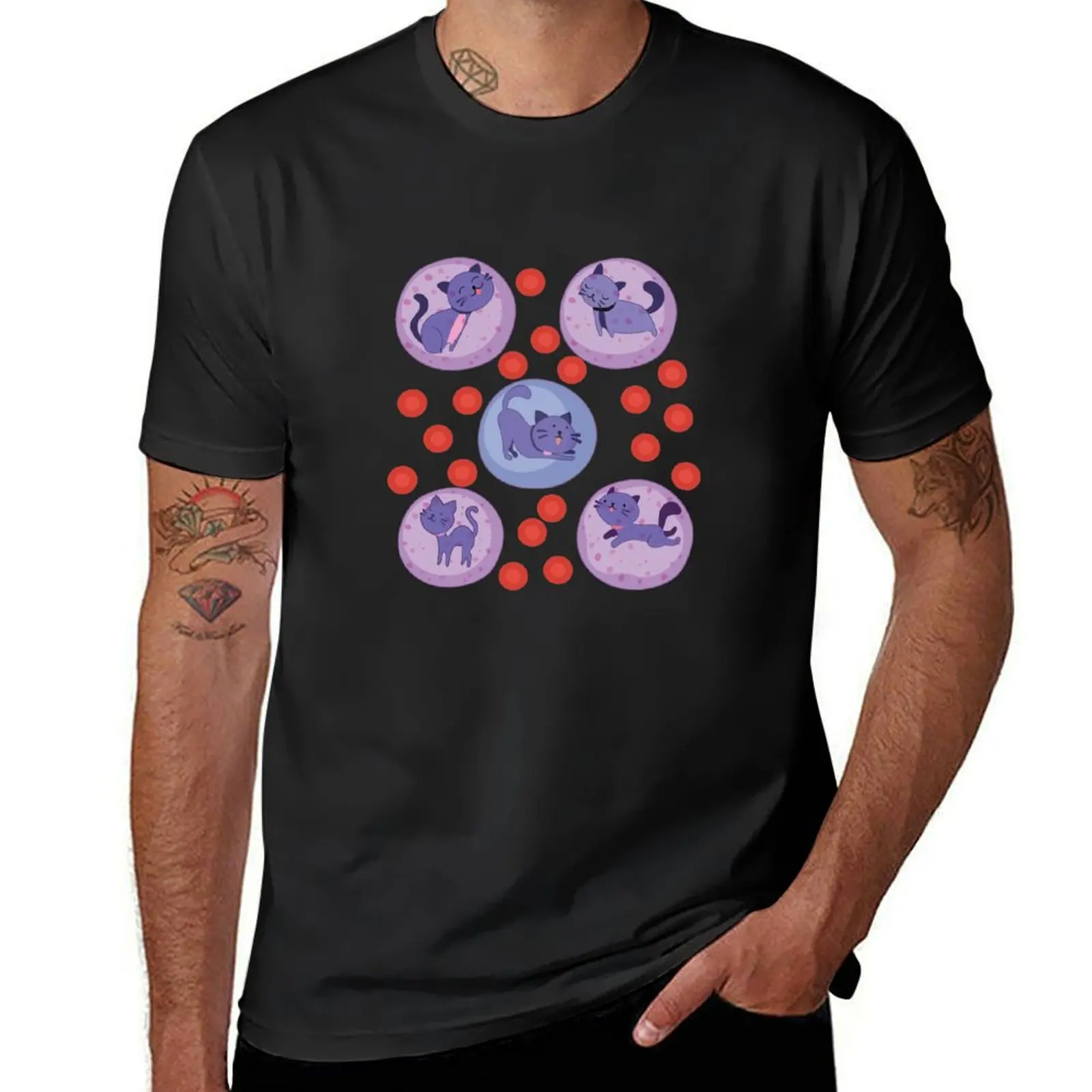 Funny Hematology Cats - White Blood Cells Cat - WBCs - MLS Cats cat hematologist Laboratory Cats T-Shirt