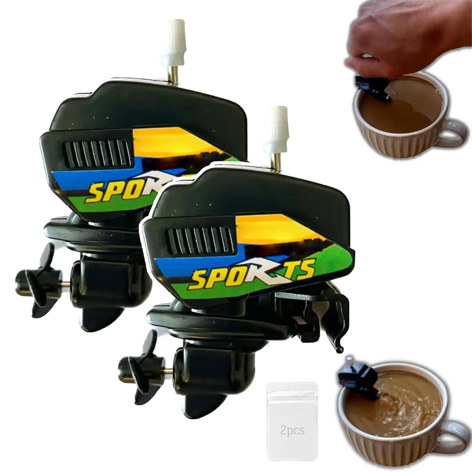 Wind Up Mini Boat Motor Coffee Stirrer Unique Easy To Clean Novelty Boat Motor Coffee Mixer Durable Boat Engine Coffee Stirrer