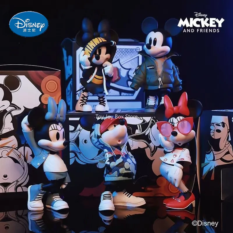 Disney-figura de Mickey Mouse y Minnie, traje de marea de dibujos animados, adornos de muñeca de Anime, regalo de cumpleaños para niños y niñas, juguetes modelo