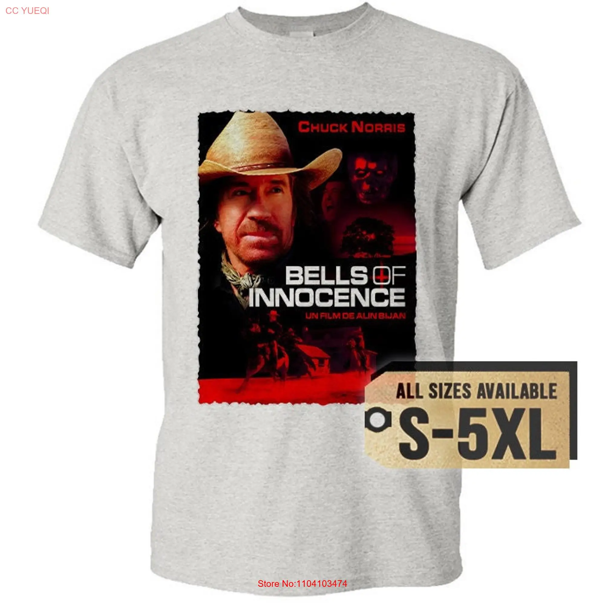 Chuck Norris The Bells of Innocence V2 Natural White Gray Vintage Men T Shirt all sizes S 5XL Film long or short sleeves