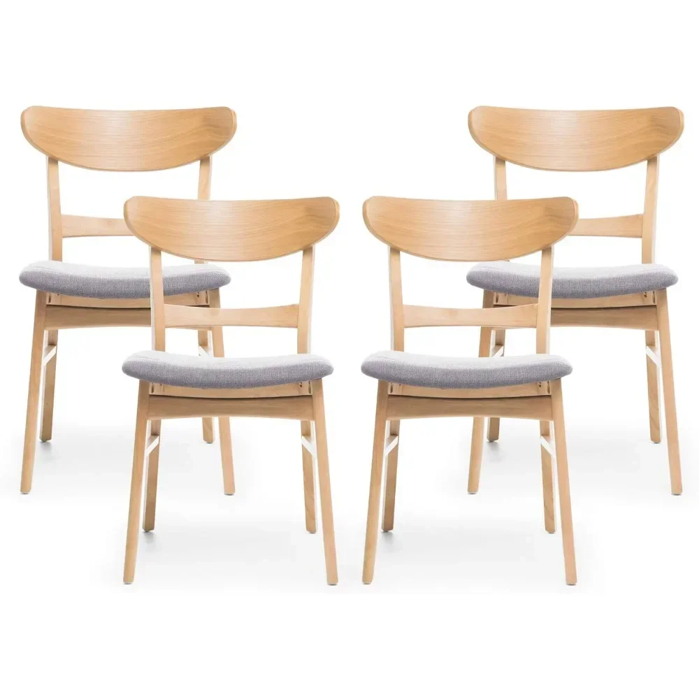 

Modern dining chairs (set of 4) soft cushioned seats in dark gray 20.6 "deep x 19.6" wide x 30.8 "high natural oak LMYX