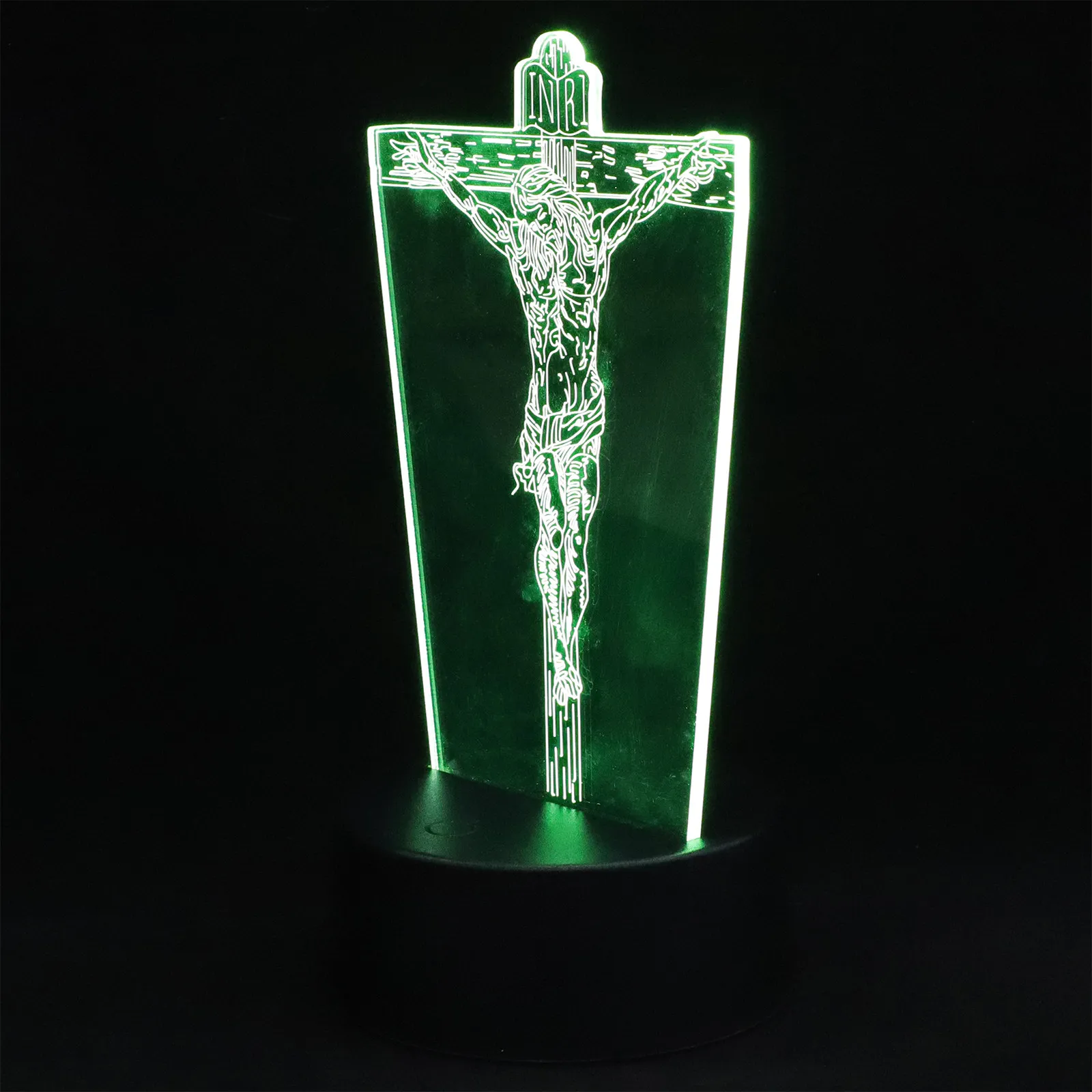 

Креативный ночник с изображением Иисуса Христа, 3D-визуализация, акриловая лампа для декора рабочего стола, дома, церкви, акриловый 3D-светильник