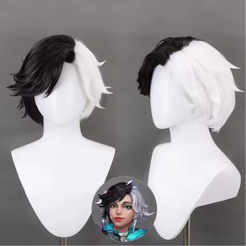 Anime Seol Hee Cosplay Wig Luna Snow Black White Heat Resistant Synthetic Hair Role Play Wig