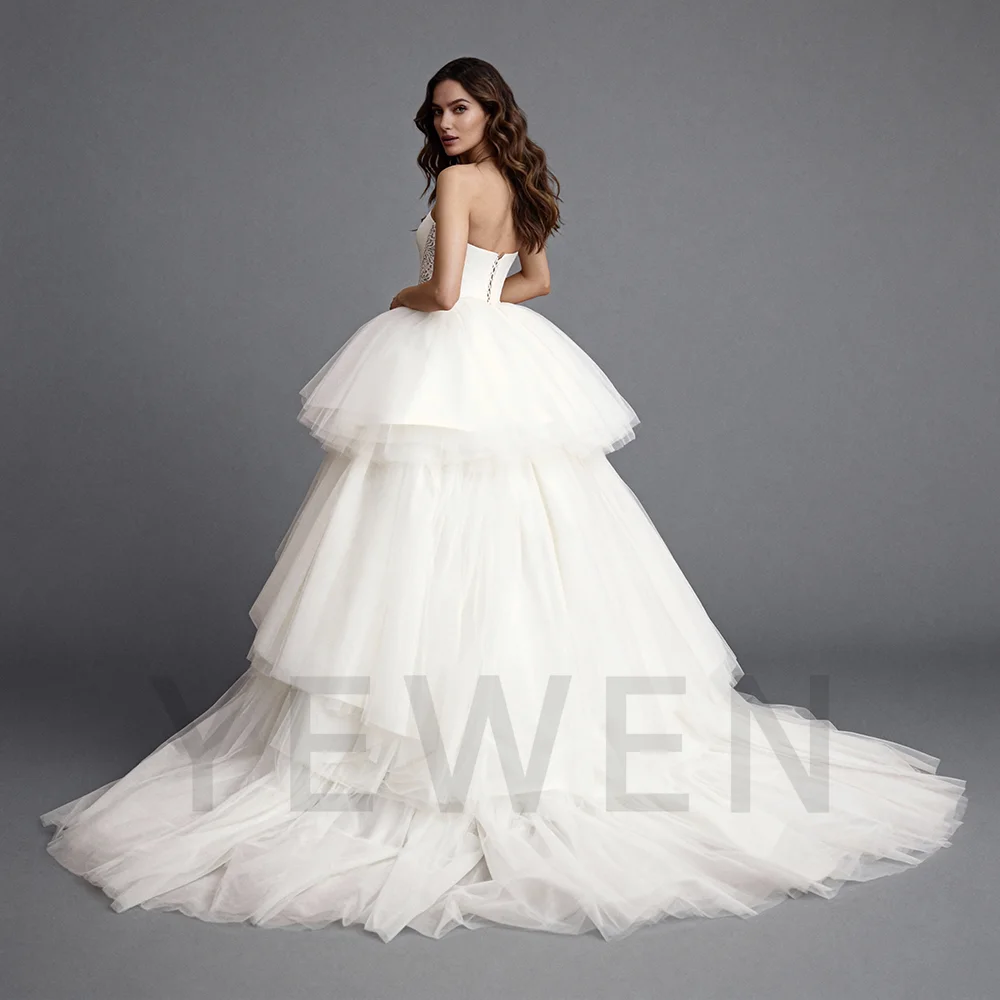 2026 vestido de baile sem mangas vestido de casamento em camadas tule trem destacável vestido de noiva vestidos de ocasião sob medida para ocasiões especiais