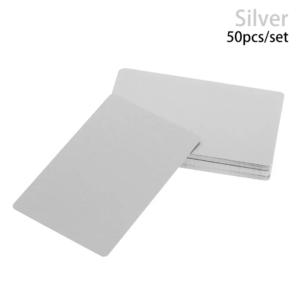 50 stks/set Draagbare Lasergravure Aluminium Metalen Carte Visitekaartje Lege Naamkaarten