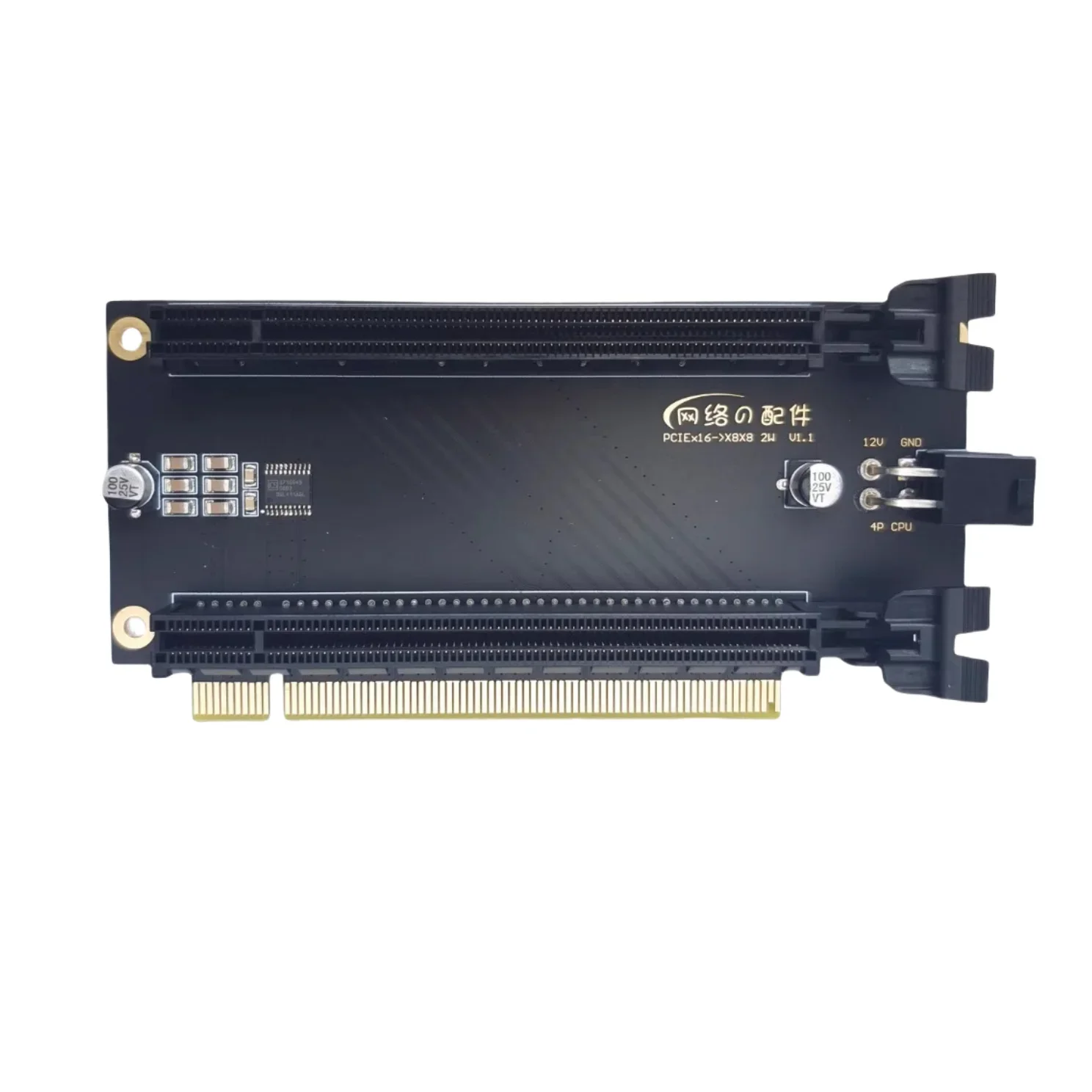 PCIE 4.0 スプリットカード X16 to X8 X8 2スロット幅 ITX A4 FormDシャーシ用、デュアルグラフィックスカード RTX3070、X8X8 - 2スロット幅、スプリッター