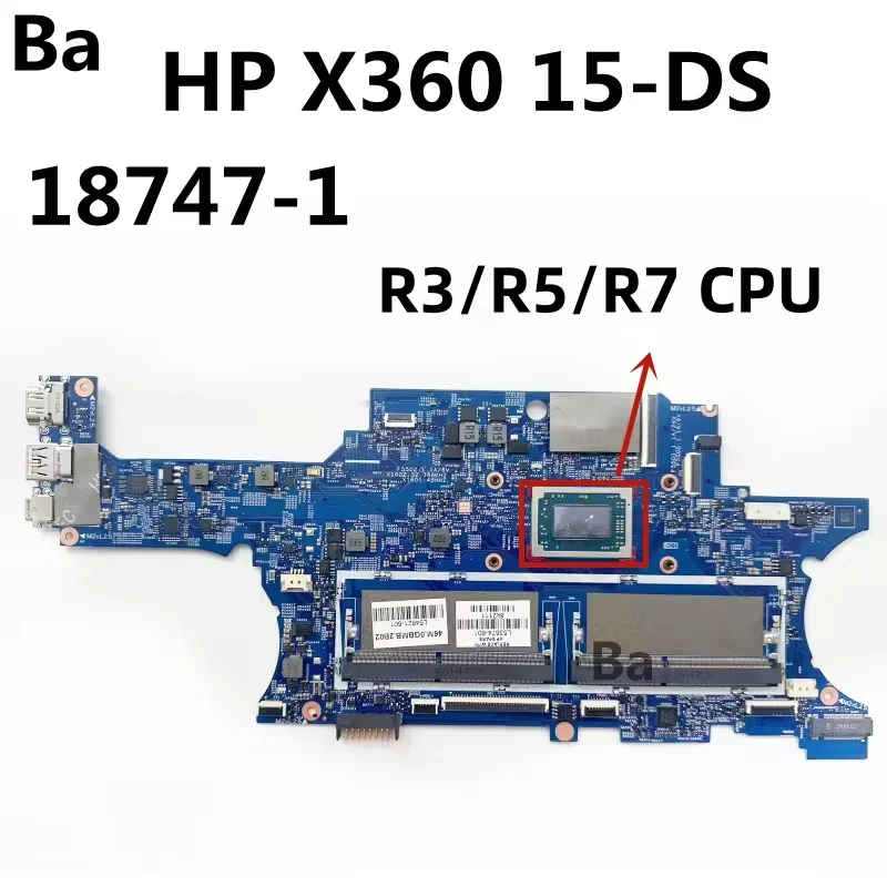 For HP ENVY X360 15M-DS 15-DS laptop motherboard 18747-1 With AMD Ryzen R3-3300U/R5-3500U/R7-3700U CPU 100%  tested