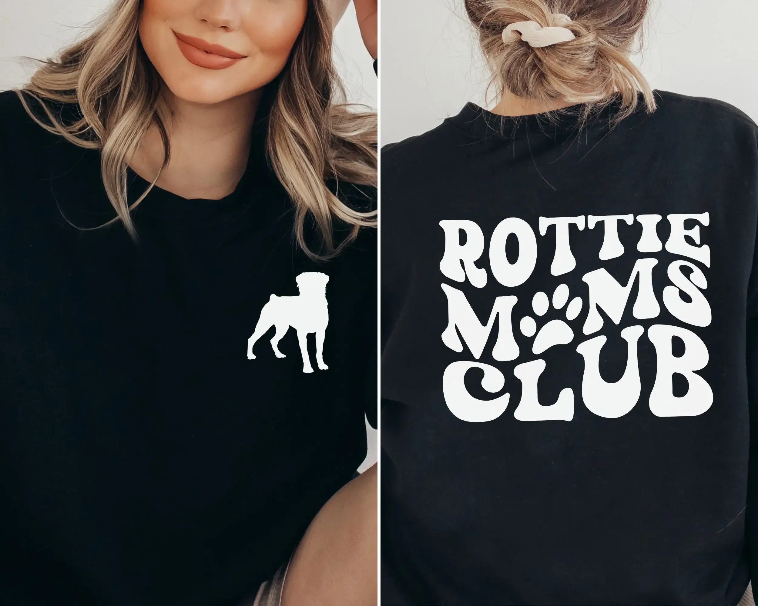 Rottie Mom Sweat T Shirt Rottweiler Mama Sweater S
