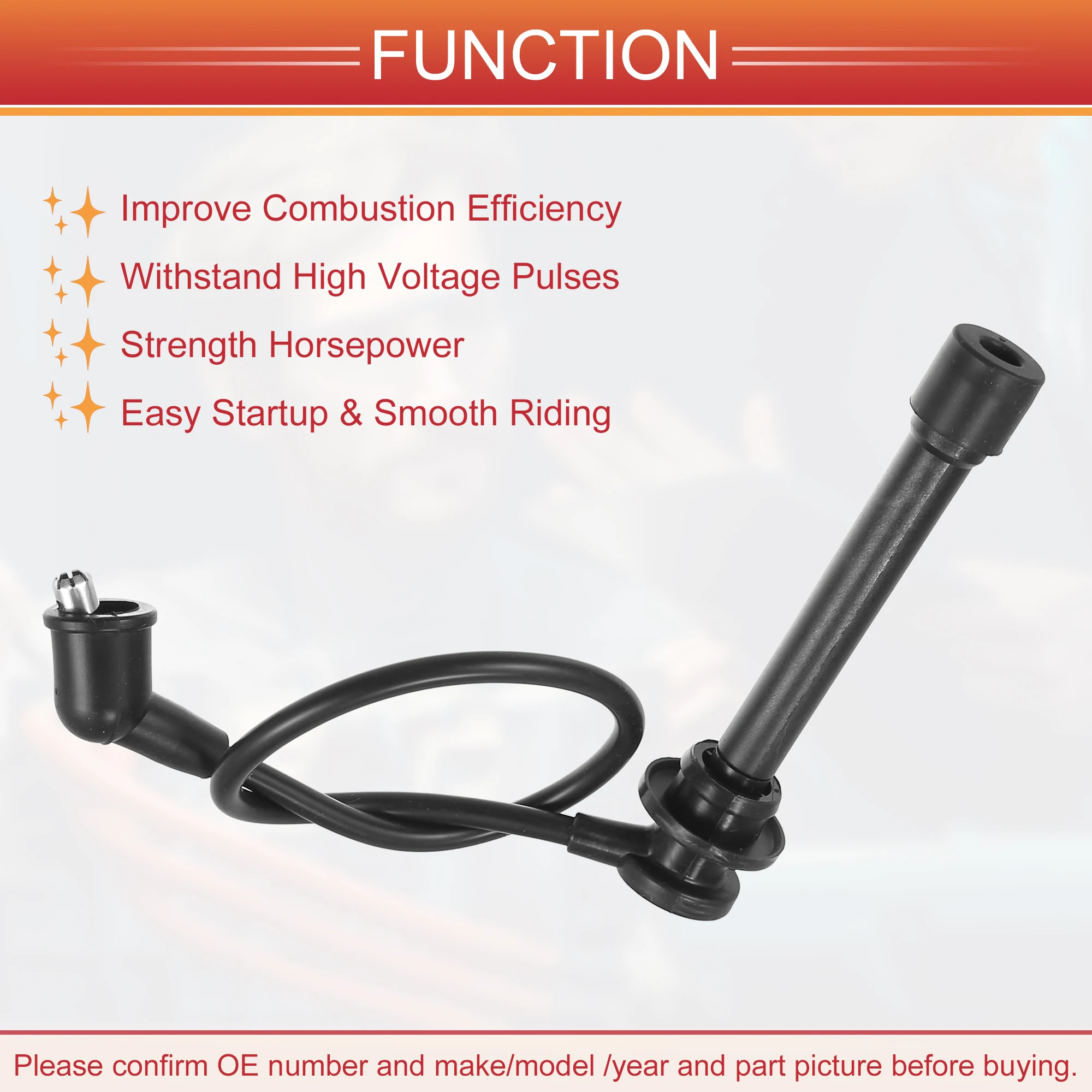 UXCELL 4 Pcs Spark Plug Wire Ignition Coil Cable No.224409Z060 for Nissan Frontier