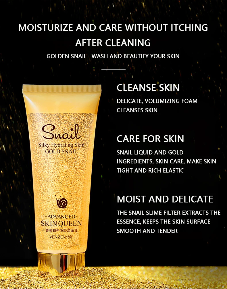 Description Picture 4 of itemGold snail facial cleanser Refreshing moisturizing Cleansing and skincare versatile facial cleanser