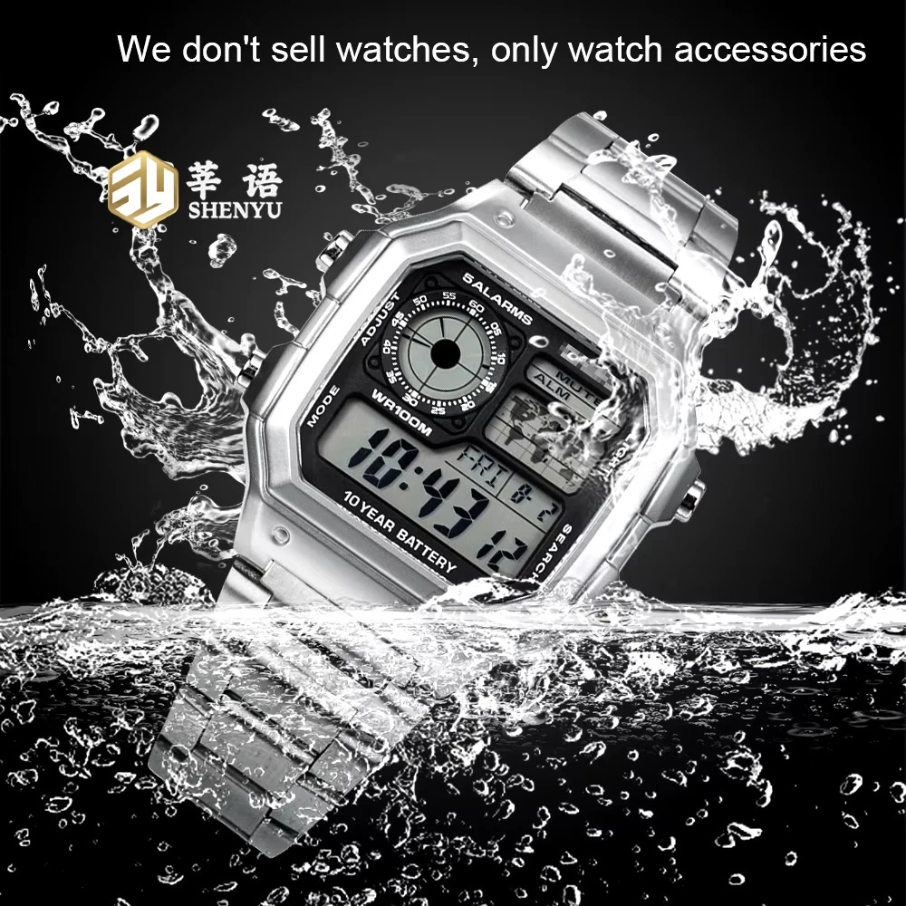 Корпус для часов Shenyu для casio 3299 AE-1200 304, металлический безель из нержавеющей стали, модный корпус с зеркальным стеклом, водонепроницаемое кольцо, бесплатные инструменты