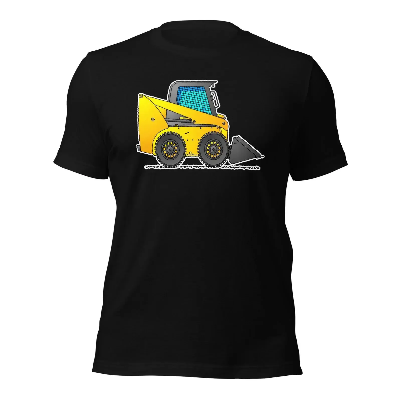 Skid Steer T Shirt Adult Clothing Yellow Construction Vehicle vintage Washed Stylish Top For Everyday Wear Soft Slightly