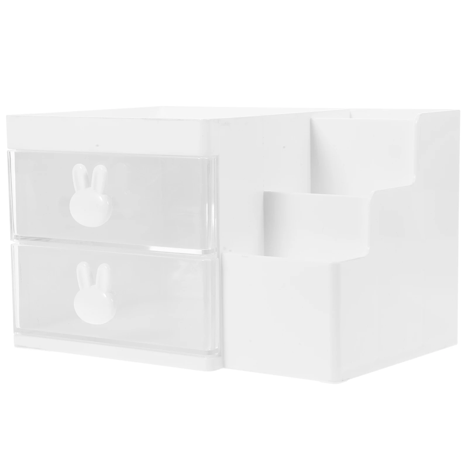 

Drawer Pen Holder White Desk Organizer with Drawers File Cabinet Box Small Storage Office Supplies PP Material Tidy Desktop