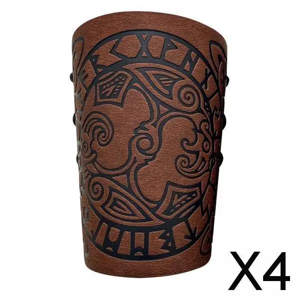 

Рельефные наручи из искусственной кожи с тиснением, средневековый скандинавский символ, ретро-манжета на запястье, браслет в стиле панк для взрослых, косплей и мода