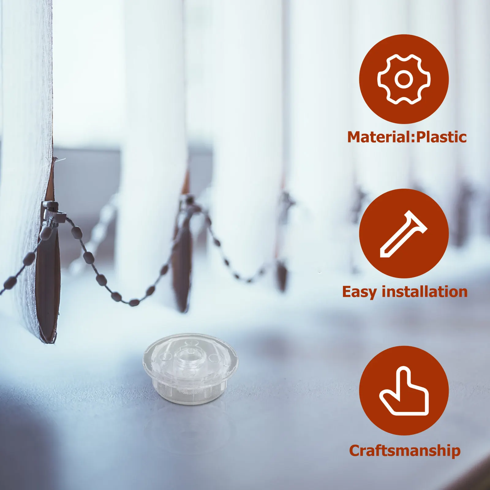 20Pcs Blind Accessories Clear Bottom Rail End Plugs Easy Install Secure Cord Locks for Wood Faux Wood Horizontal Blinds Repair