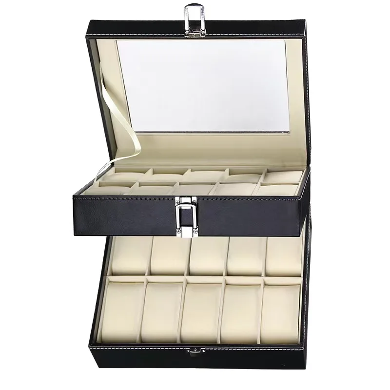 WELLZONE Multi-Functional Large-Capacity Watch Jewelry Box High-End Accessory Storage Box  Leather Sunglasses Organization Box