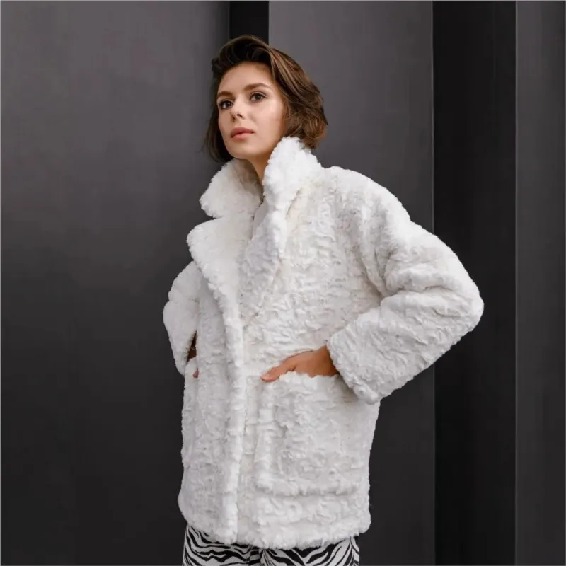 Women's fur mixed coat artificial top fashionable