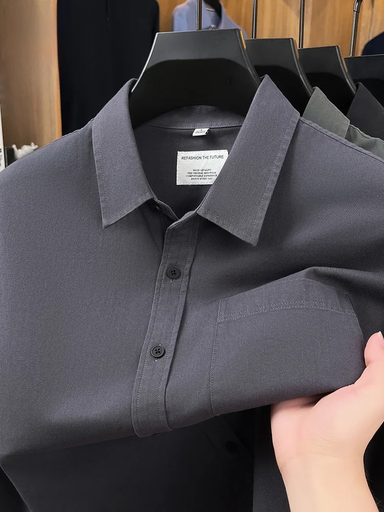 

Lormen Pure Cotton Long Sve irt Повседневная деловая одежда для мужчин Верхняя одежда Осень Новое поступление Дышащая удобная посадка