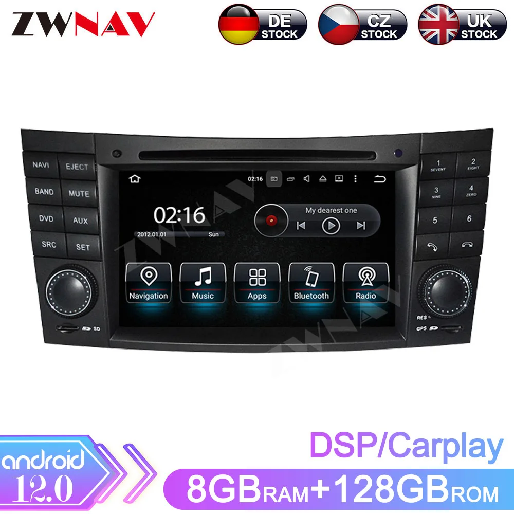 Android12.0 8G+128G For Benz E-W211 2002-2008 CLS W219 2004-2011 CLK W209  Car Radio Player Audio Multimedia Auto GPS Navigation