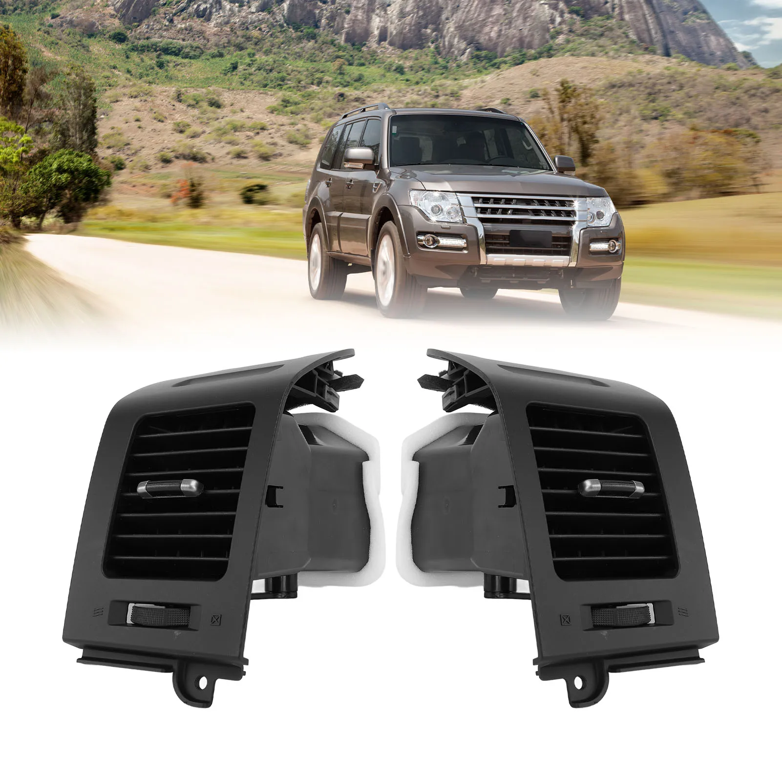

Dashboard Side Air Vent Panel Pair Of Front Side AC Air Vent Outlet Grille for Pajero 2006-2021 4th Gen