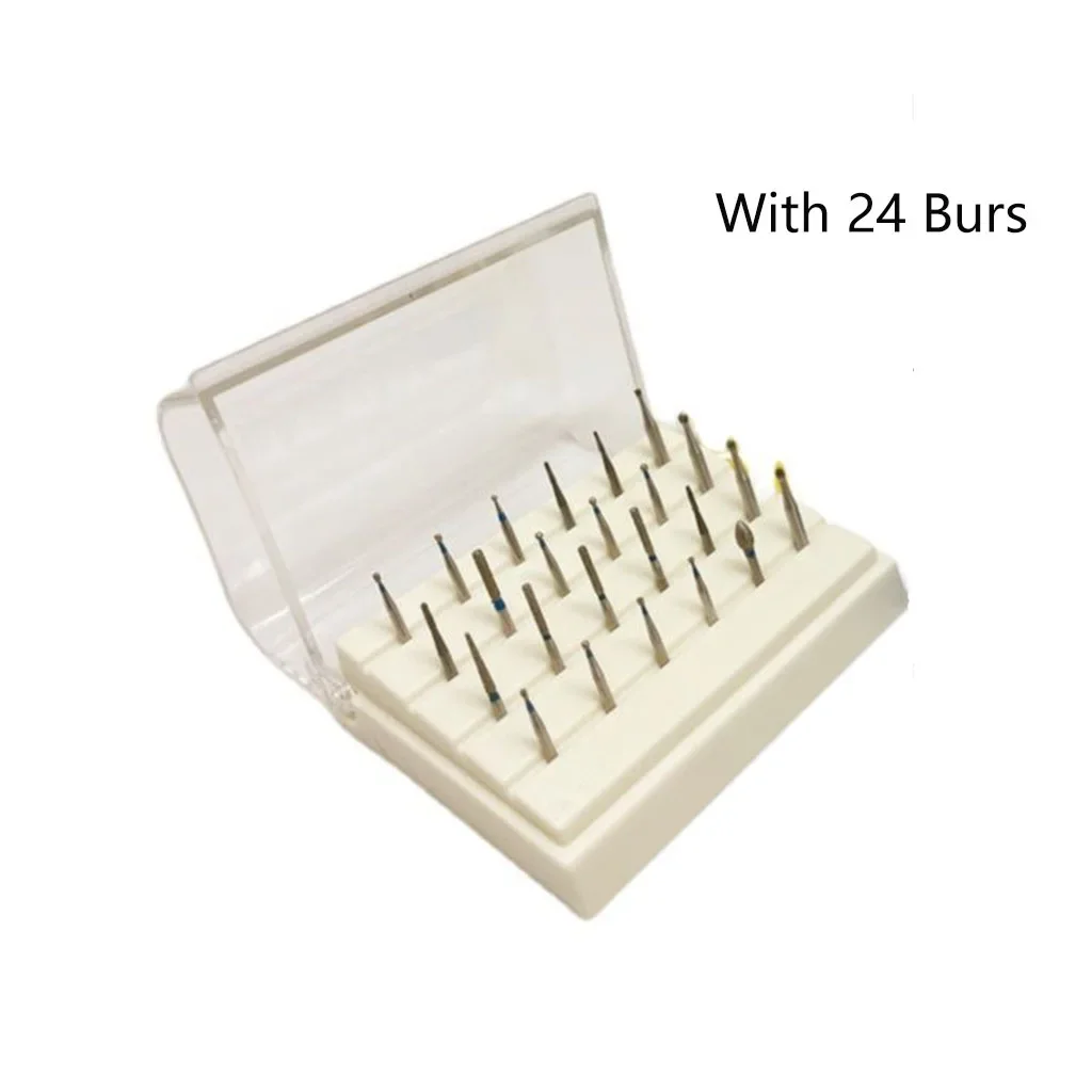 24 otwory Dental High Speed Bur Block Holder z Burs plastikowa stomatologia wiertarka umieszczenie dezynfekcja Case dentysta Lab Tools