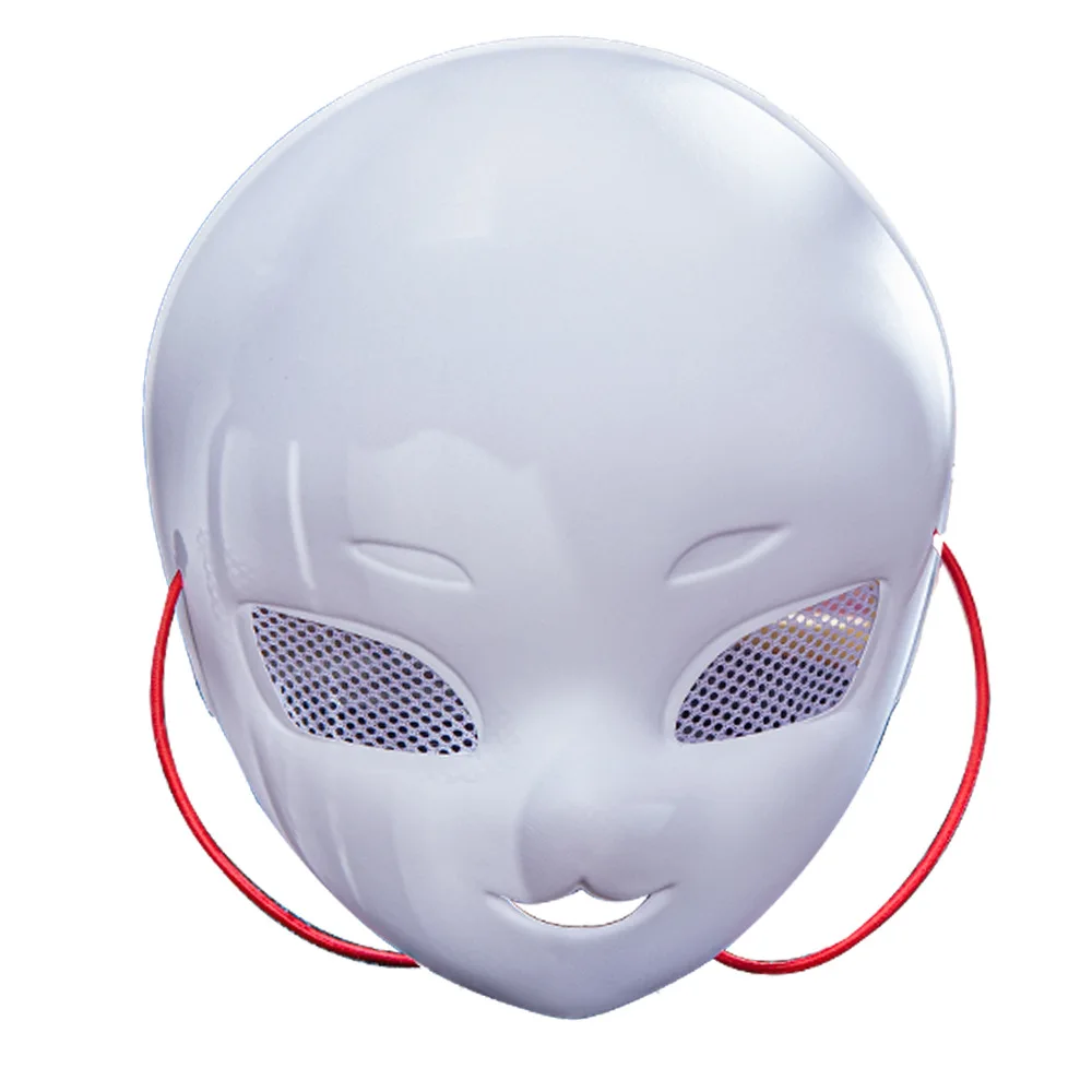 

1pc Mesh Eyes Cute Full Face White Mask Matte DIY Blank PVC Masks Halloween Party Masquerade Cosplay Dress Up Props