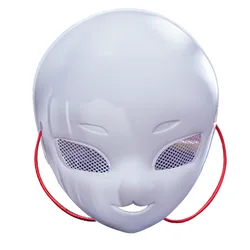 1pc Mesh Eyes Cute Full Face White Mask Matte DIY Blank PVC Masks Halloween Party Masquerade Cosplay Dress Up Props