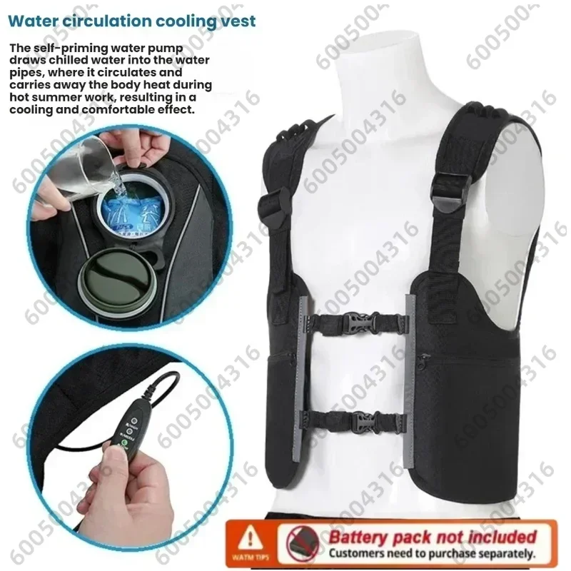 Water Circulation Cooling Vest for Men Breathable Back Cooling Workwear for Fishing Hiking Travel Construction and Outdoor Jobs