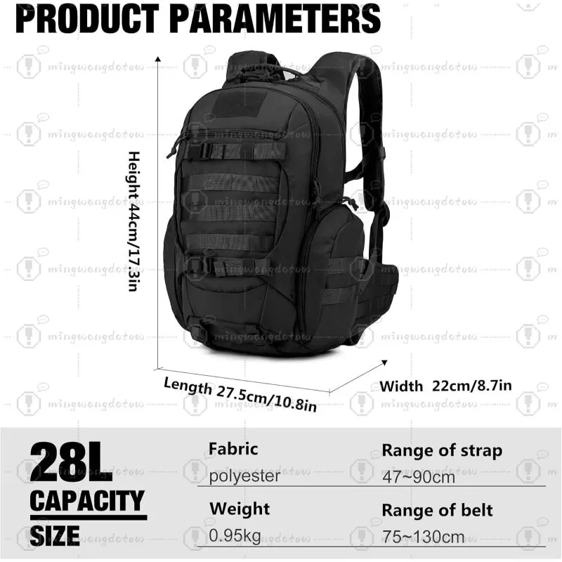 Camouflage Tactical Backpack, Water Resistant Wear-resistant Rucksack for Outdoor Hiking Cycling Sports
