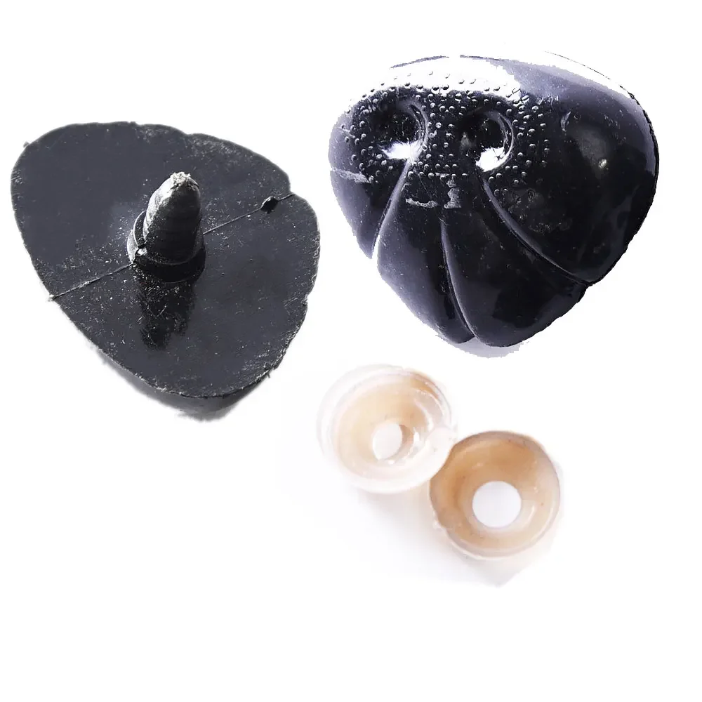 Nariz de muñeca de plástico con forma de perro, 10mm-30mm, con arandelas para manualidades Diy, materiales para hacer costura, hilo de nariz, hebilla de arandela, juguete DIY