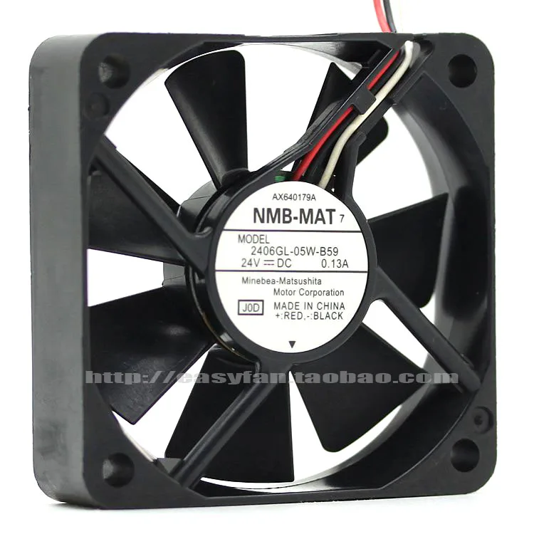 

NEW NMB-MAT Minebea 2406GL-05W-B59 24V 0.13A 6CM 6015 3PIN Frequency converter cooling fan