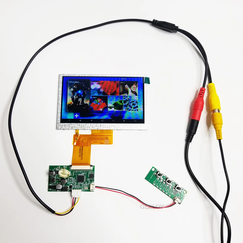 4.3 inch TFT LCD Display module Board kit NTSC/PAL screen display RCA AV for Industrial doorbell Car Display CCTV DIY Modify