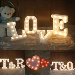 22CM DIY A-Z Alphabet Letter LED Light White Up Symbol Indoor WALL Wedding Party Window Display Battery Lamp Romantic Decoration