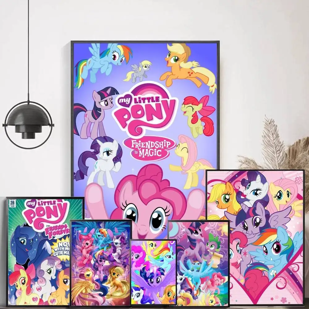 My L-Little P-Pony Classic Vintage Posters Waterproof Paper Sticker Coffee House Bar Home Decor