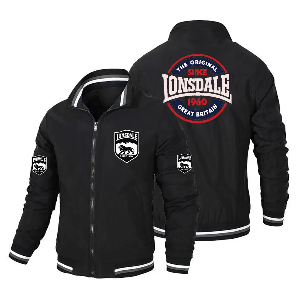 LONSDALE 1960 Men's Pilot Loose Fit Jacket Plus Size Baseball Collar Trendy Casual Workwear Top for Spring And Autumn
