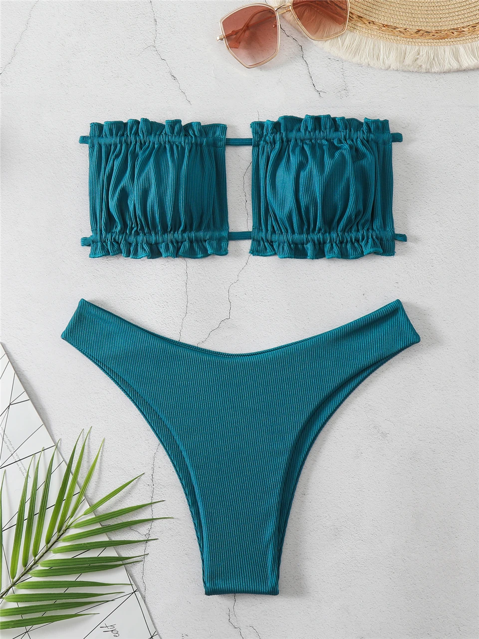 Back Lace Up Bikinis 2024 Women Solid Sexy Hollow Out Swimwear Female Beachwear Swimsuit Female Bathers Bathing Swimming Suit